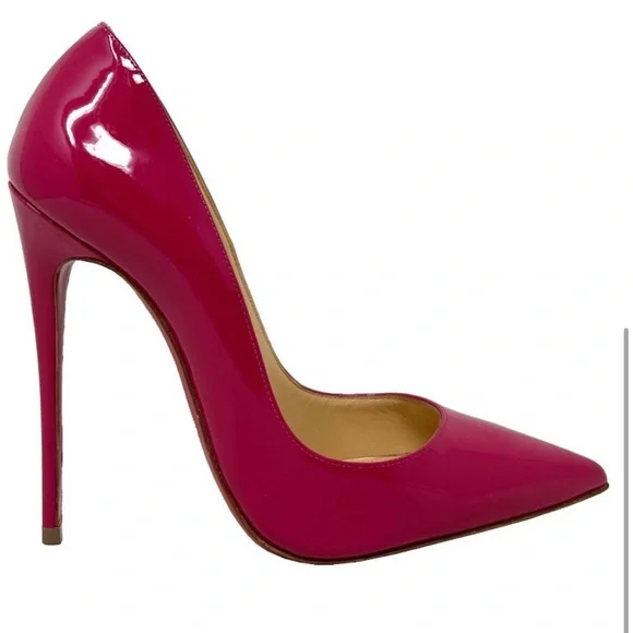 Christian Louboutin So Kate 120 Pink Patent Leather Pointed Toe High Heel Pumps - Picture 3 of 5